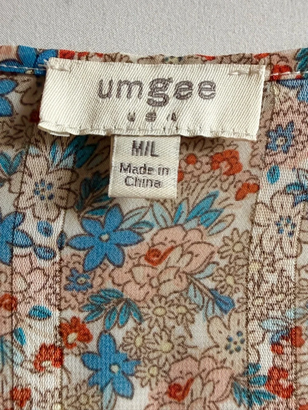 Umgee Floral Patchwork Kimono Cardigan in Dusty Rose and Tan - Picture 4 of 7